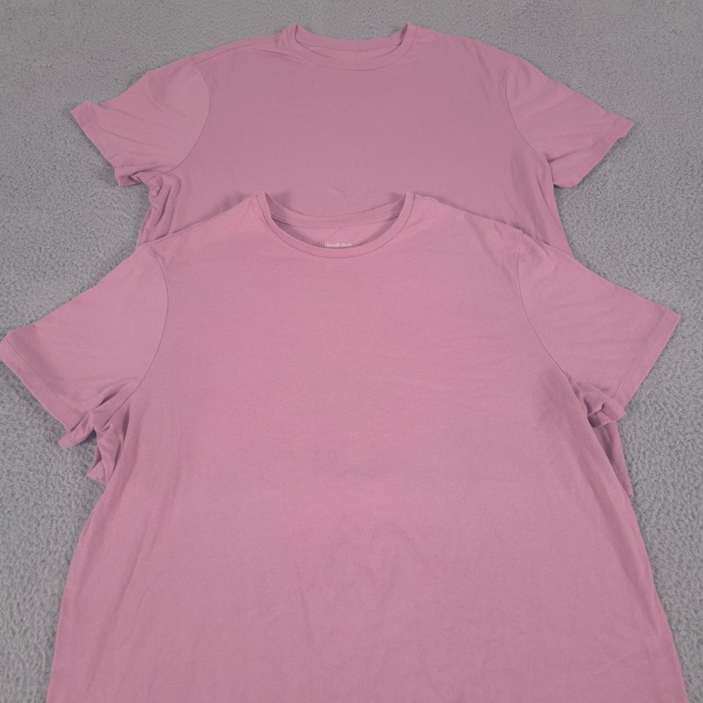LOT OF 2 Goodfellow & Co Shirt Mens XL Pink Standard Every Wear Tee Short Sleeve